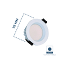 Short can LED downlight in a white finish with dimensions