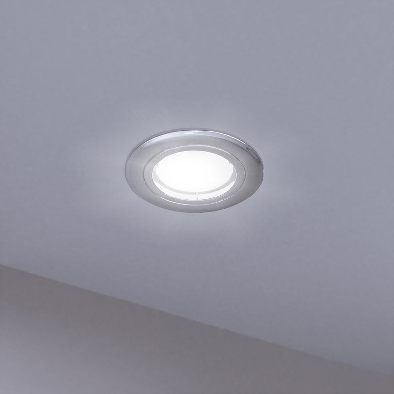 mounted chrome fixed fire-rated downlight