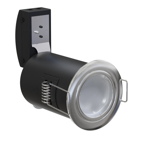 Die-Cast, Fire Rated LED Downlight, GU10, Fixed, Twist and Lock - White, Brushed Chrome or Chrome