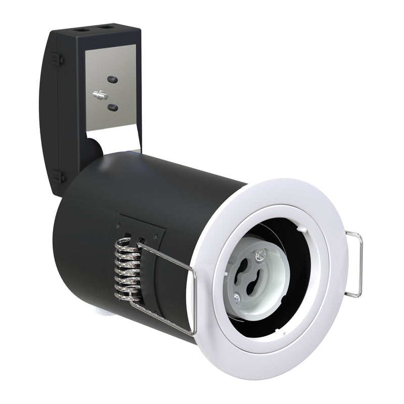 Die-Cast, Fire Rated LED Downlight, GU10, Fixed, Twist and Lock - White - Side View
