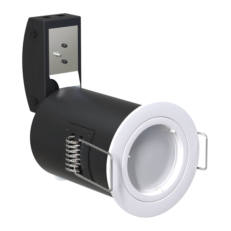 Die-Cast, Fire Rated LED Downlight, GU10, Fixed, Twist and Lock - White - Side View