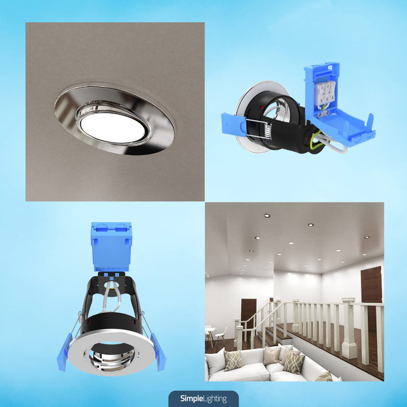 roomsets Polished Chrome Tilt Fire Rated Downlight 