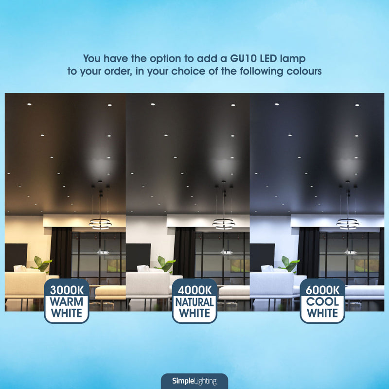 led bulb options Polished Chrome Tilt Fire Rated Downlight 