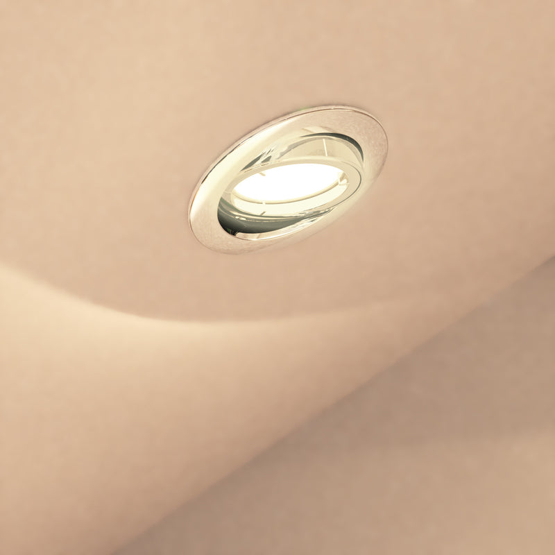 mounted chrome fire-rated downlight