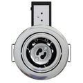 Front View Chrome Die-Cast, Tilt, Fire Rated Downlight.