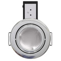 Front View Chrome, Die-Cast, Tilt, Fire Rated, LED, Dimmable Downlight