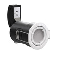 Side View White Die-Cast, Tilt, Fire Rated Downlight.