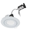 full front shot of a white tilt downlight