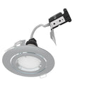full side shot of a tilted chrome downlight