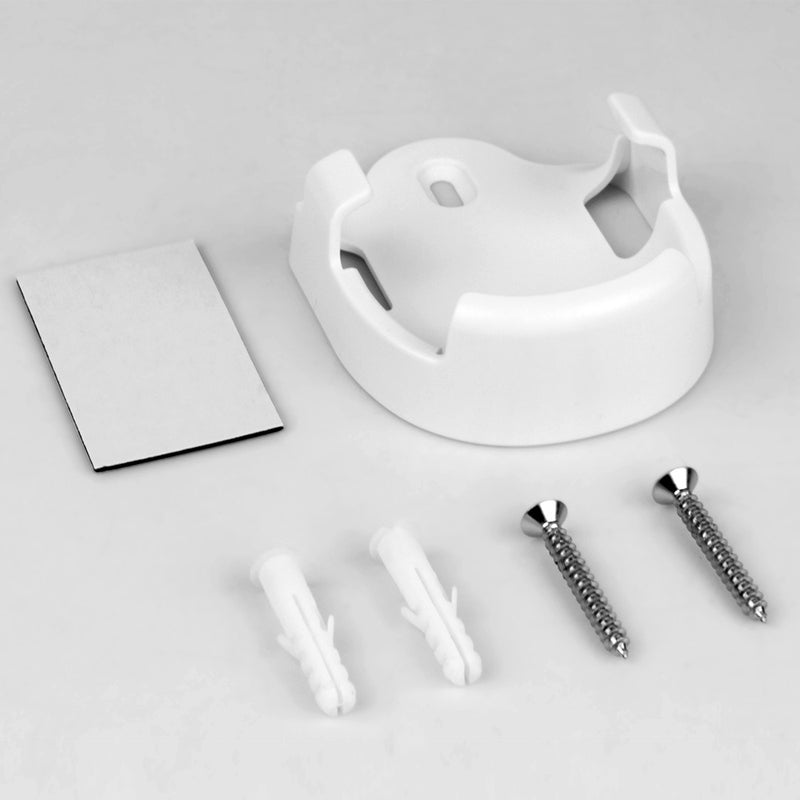 white remote holder with screws