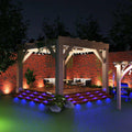 Decking with blue deck lights