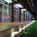 Full shot of stairs with cool white decking lights
