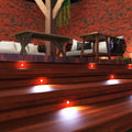 Close up of a deck with cool white light