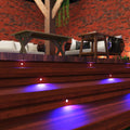 Decking with violet deck lights