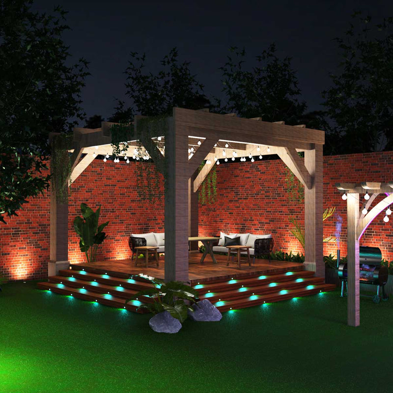 Decking with aqua deck lights