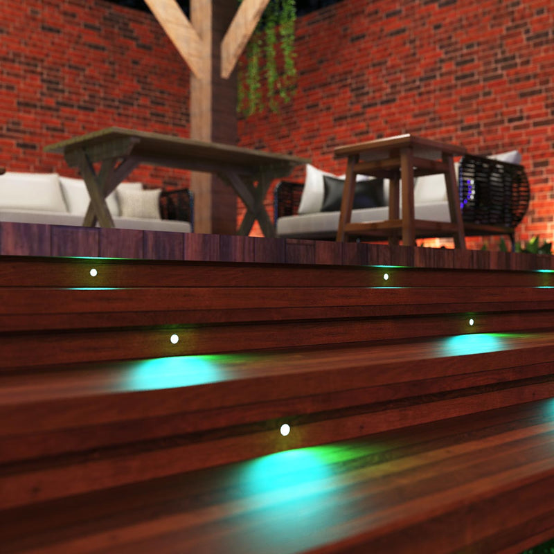 Decking with aqua deck lights