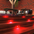 Decking with red deck lights