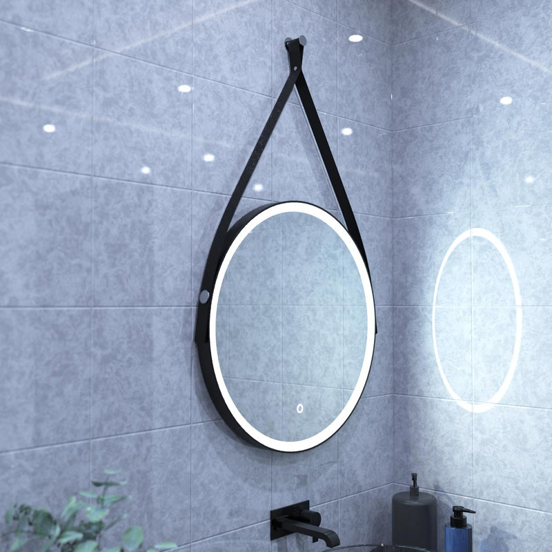 LED Bathroom mirror in Matte Black cool white LED
