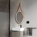brushed titanium gold LED bathroom mirror