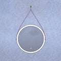 brushed rose gold bathroom LED mirror in cool white light