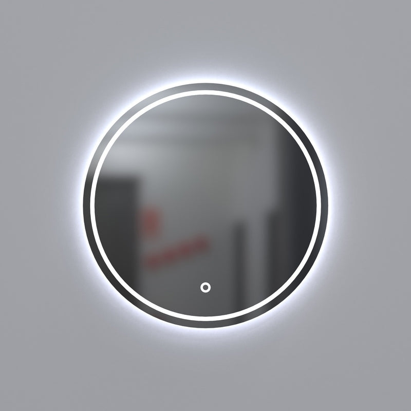 round LED bathroom mirror with cool white light