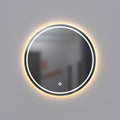 round LED bathroom mirror with warm white light