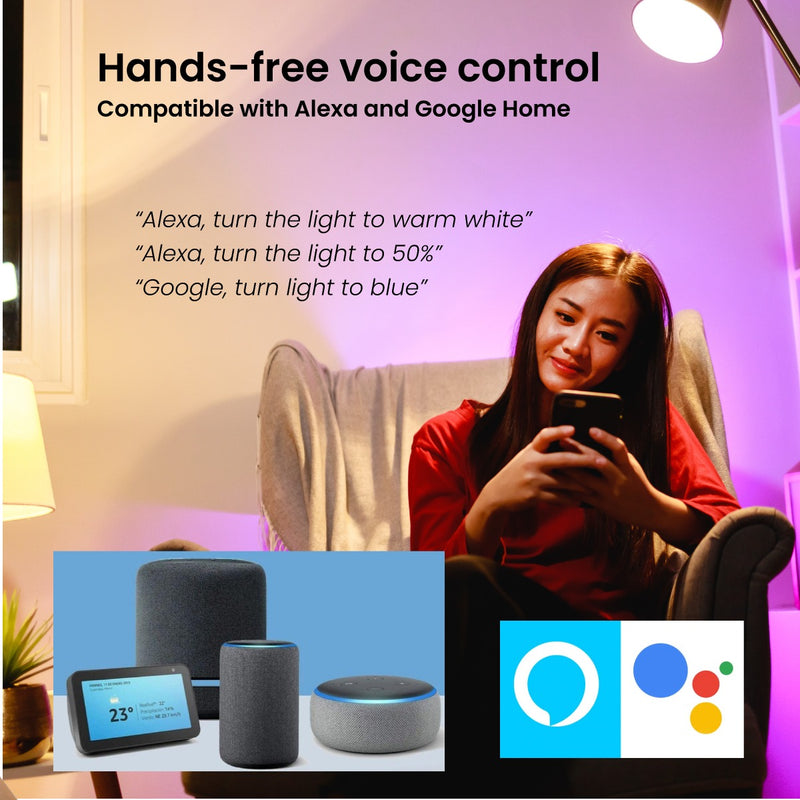 Hands-free voice control with your home device like google home or alexa