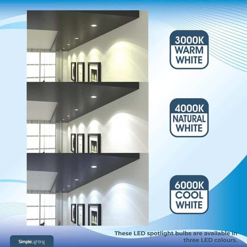 Die-Cast, Tilt, Fire Rated, LED, Dimmable Downlight. GU10, Twist and Lock - White, Brushed Chrome or Chrome