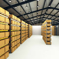 warehouse with mounted 110w high bay lights