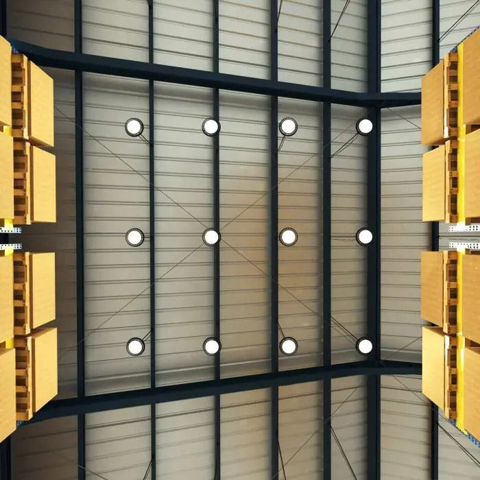 ceiling with multiple 200w, LED High Bay Lights