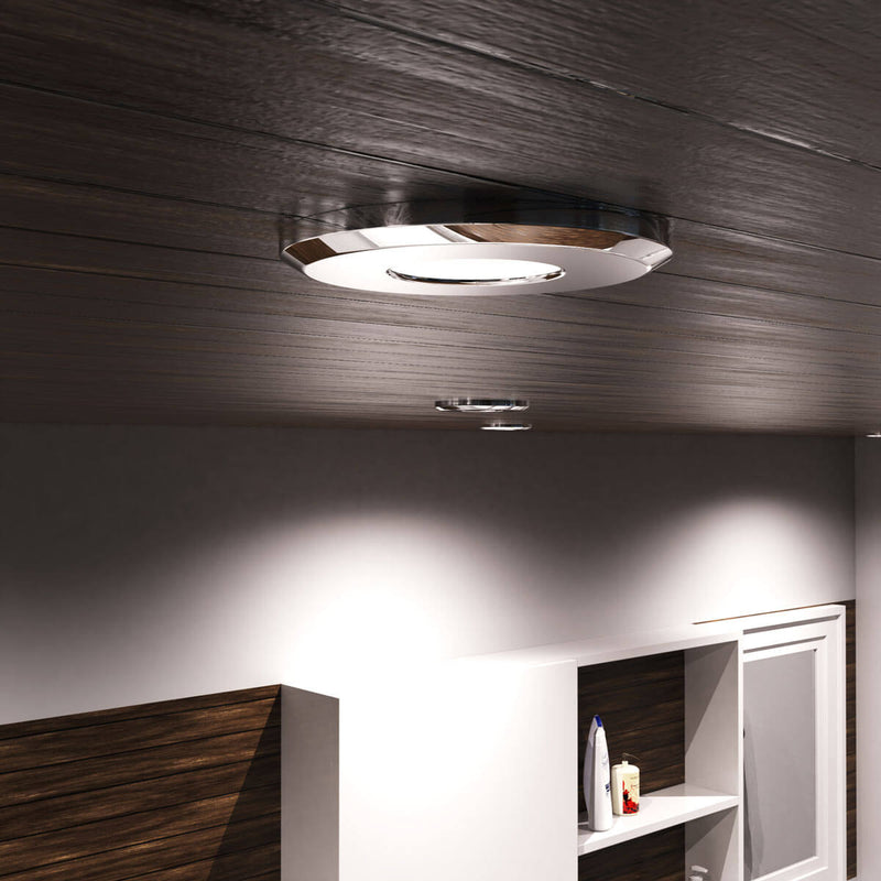 IP65 Rated, Fixed, Shower Downlight - Polished Chrome Finish