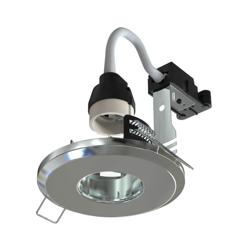 IP65 Rated, Fixed, Shower Downlight - Polished Chrome Finish