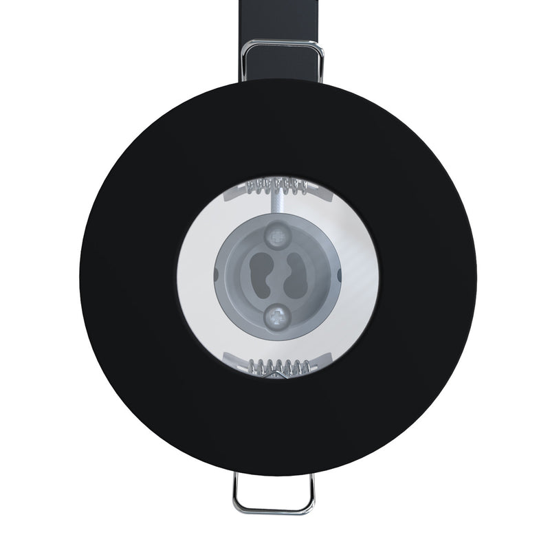 IP44 Fixed GU10 Downlight in Matt Black - 85mm (angle 2)