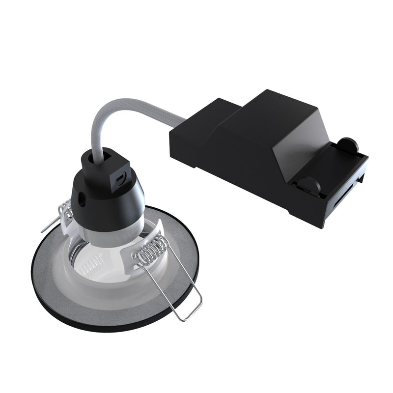 IP44 Fixed GU10 Downlight in Matt Black - 85mm (angle 4)