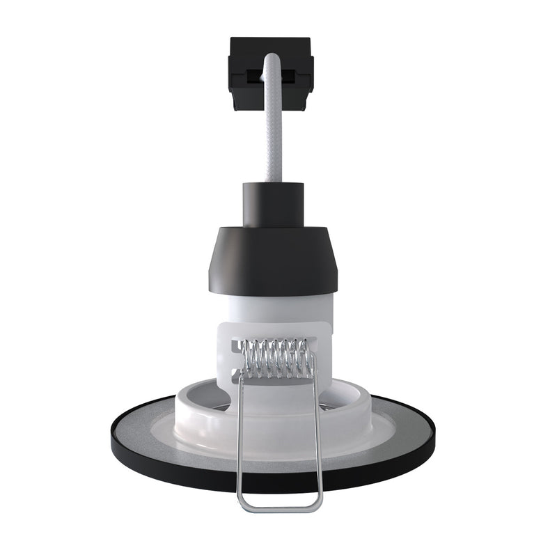 IP44 Fixed GU10 Downlight in Matt Black - 85mm (angle 5)