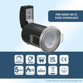 Die-Cast, Fire Rated LED Downlight, GU10, Dimmable, Twist and Lock. Choice of colours.