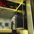 Plaster in led profile in appartment in ceiling