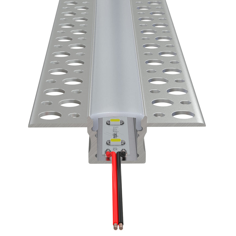 front view of a plaster-in LED profile