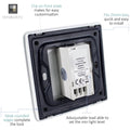 back of a dimmer switch with details