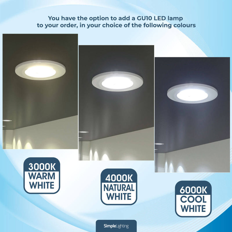 led options Brass tilt fire rated downlights