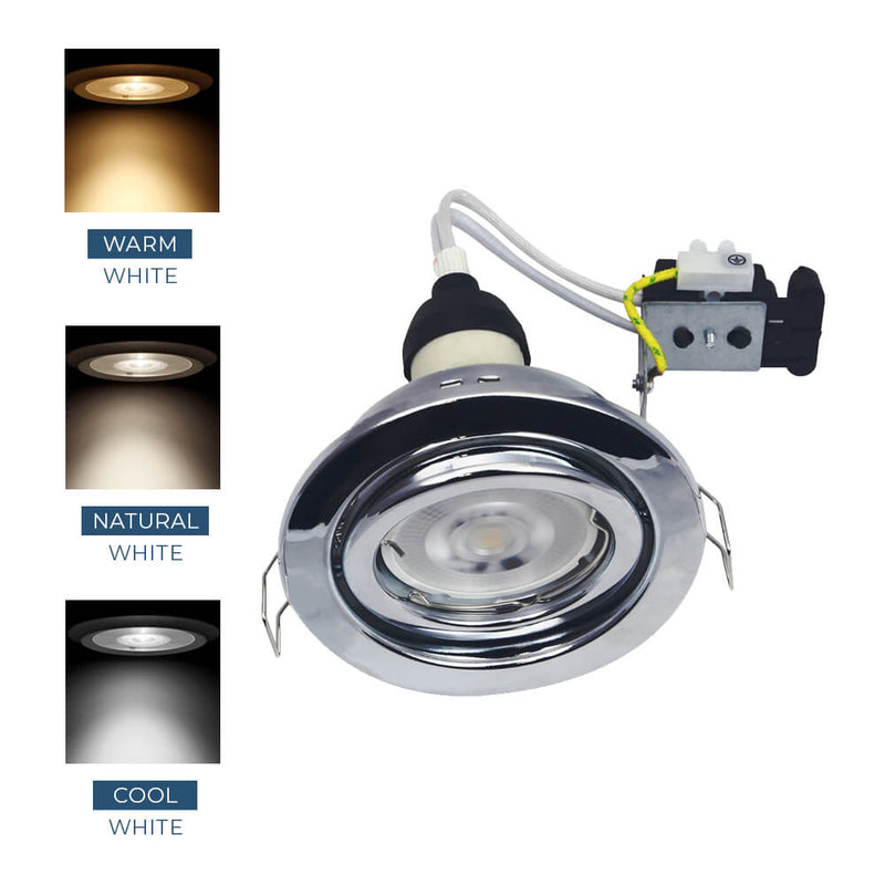Recessed GU10 Tilt Downlight in Chrome