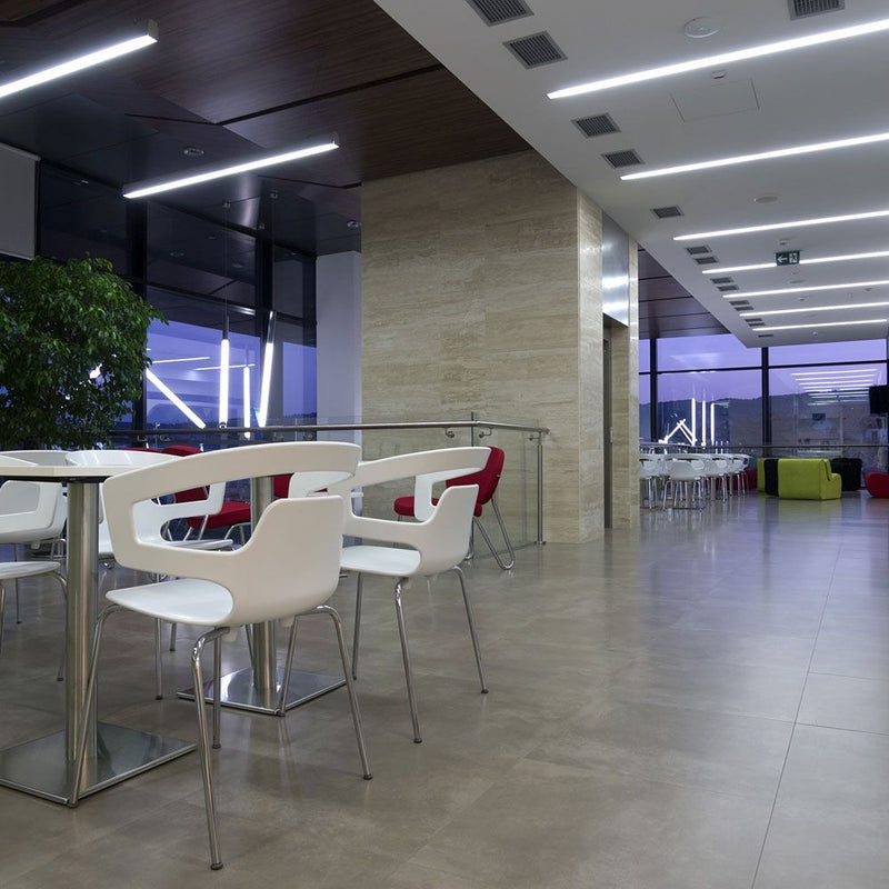 Full shot of a cafe with T8 LED tubes