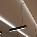 2FT (60cm) LED Linear Light – Suspended Mount, Black Finish - Warm White Light