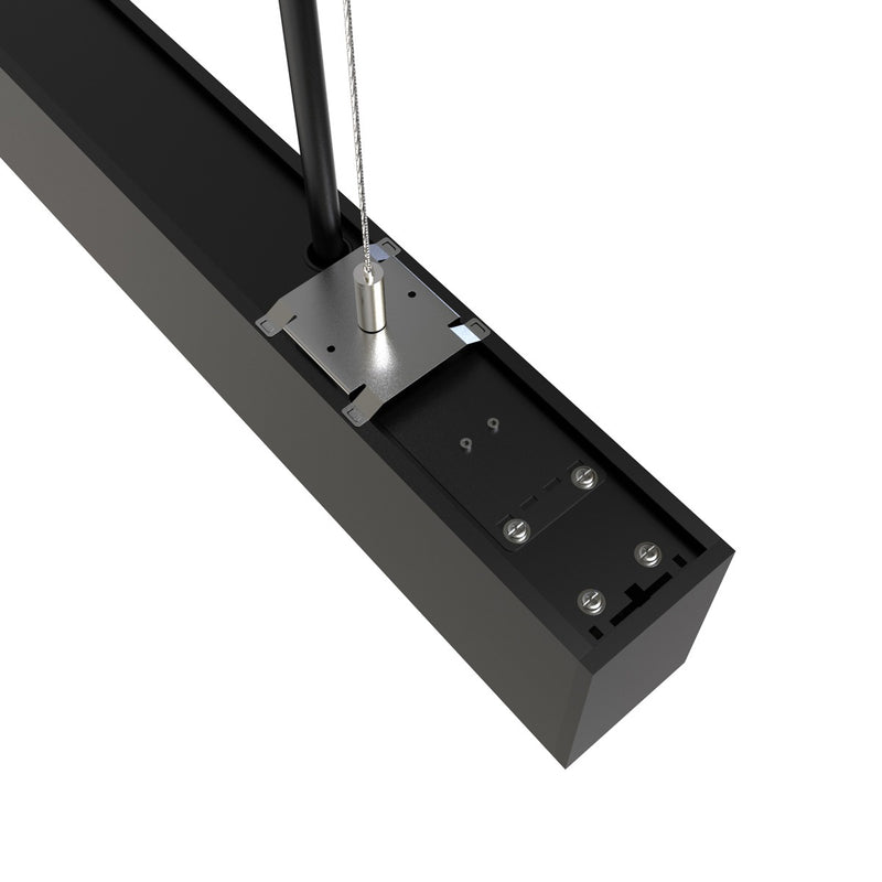 Back of a 2FT (60cm) LED Linear Light – Suspended Mount, Black Finish