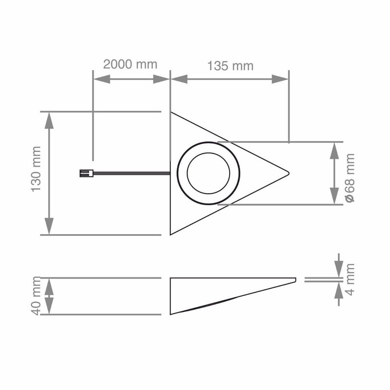 3 Pack Of High Brightness, Triangle, LED Under Cabinet Lights With a 8w Driver
