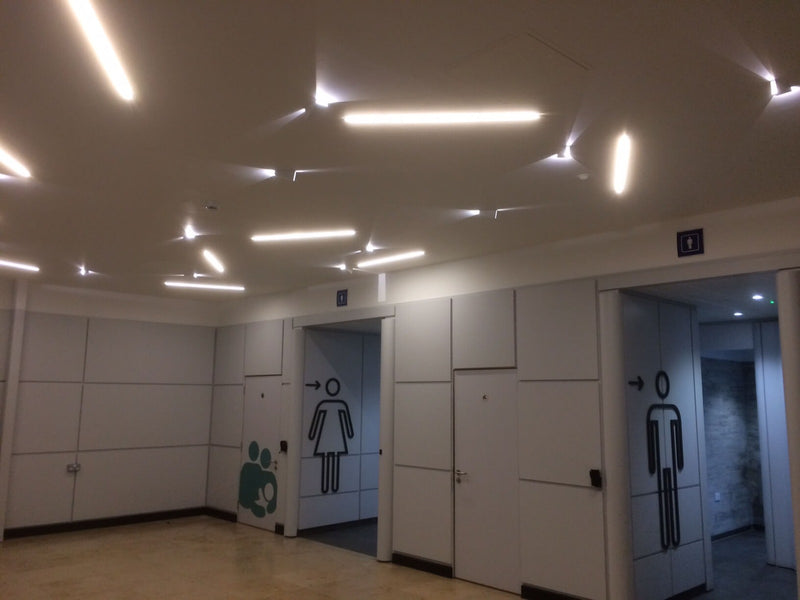 Full shot of LED tapes on the ceiling