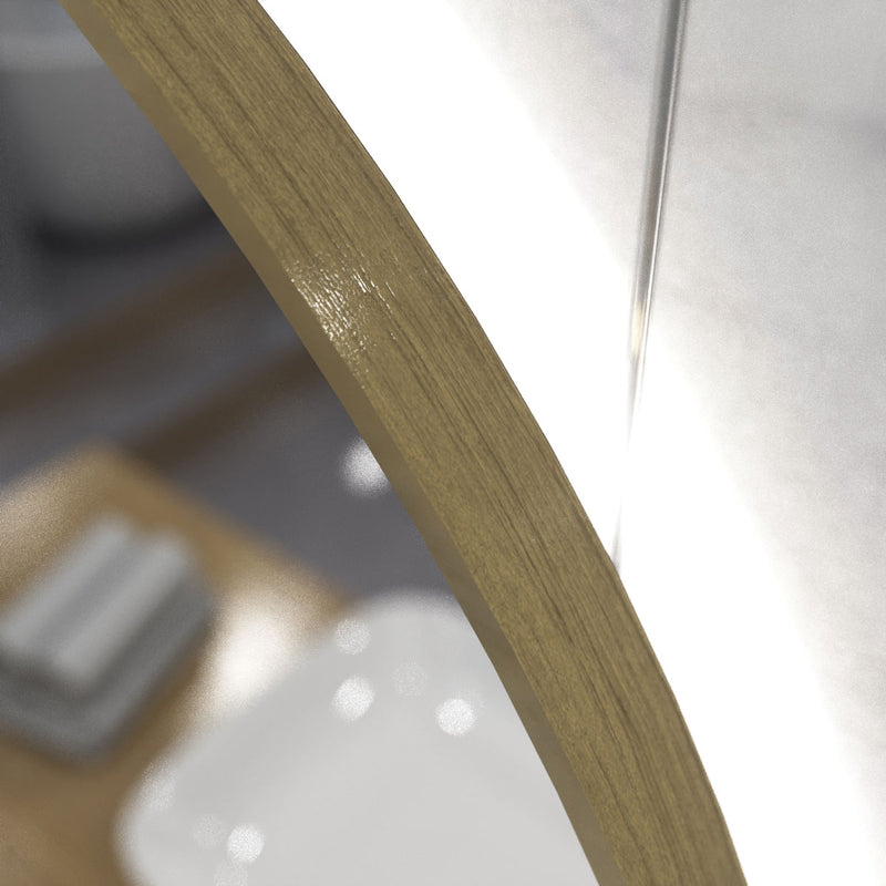 loo setting with LED Bathroom mirror in natural white light close up view