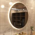LED Bathroom mirror in Oak - warm white
