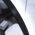 LED Bathroom Mirror - Black Brush in cool white light close up shot