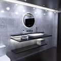 LED Bathroom Mirror - Black Brush in the loo setting in cool white light